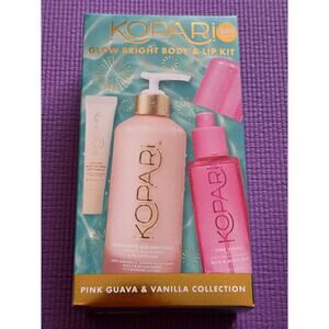 Kopari Glow Bright Body & Lip Kit NEW mist lip balm body cream set